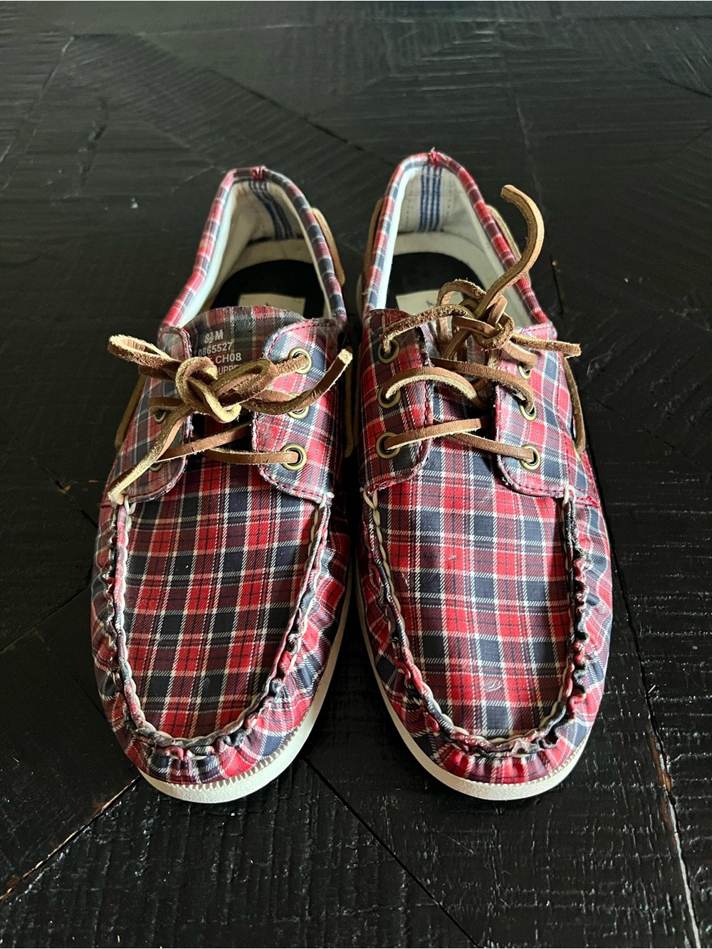Band of Outsiders for Sperry Top-Slider Red Plaid Boat Shoes Men’s Size 8.5